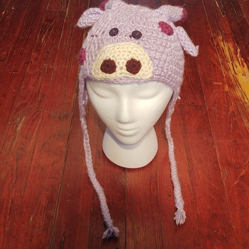 Purple Cow Knitted Hat